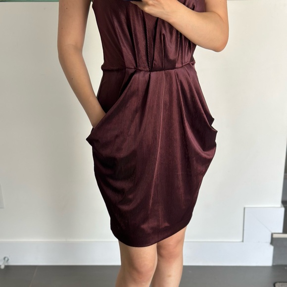 BCBGeneration Drape Pocket Cami Dress in
Mahogany - Picture 2 of 5